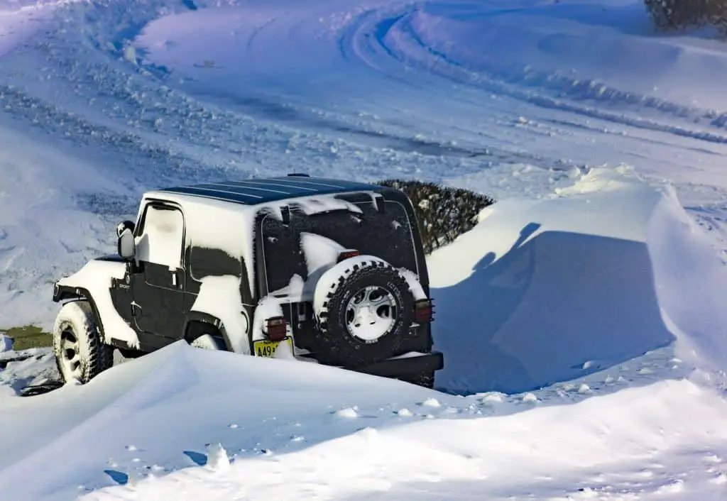 Jeep Wrangler In Deep Snow