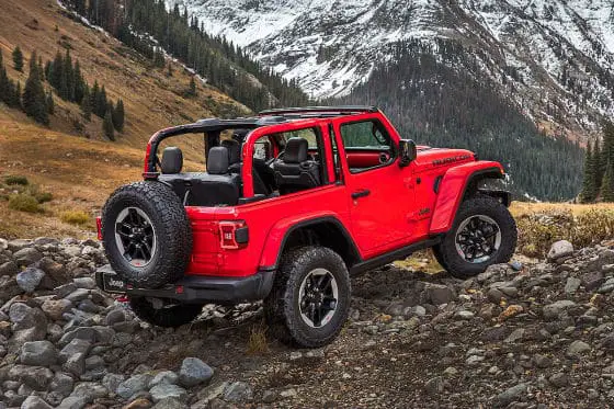 Jeep with top off