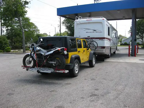 RV Towing A Jeep